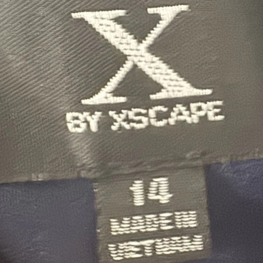 Xscape Navy Maxi Dress with Lace Sleeves - Picture 7 of 7